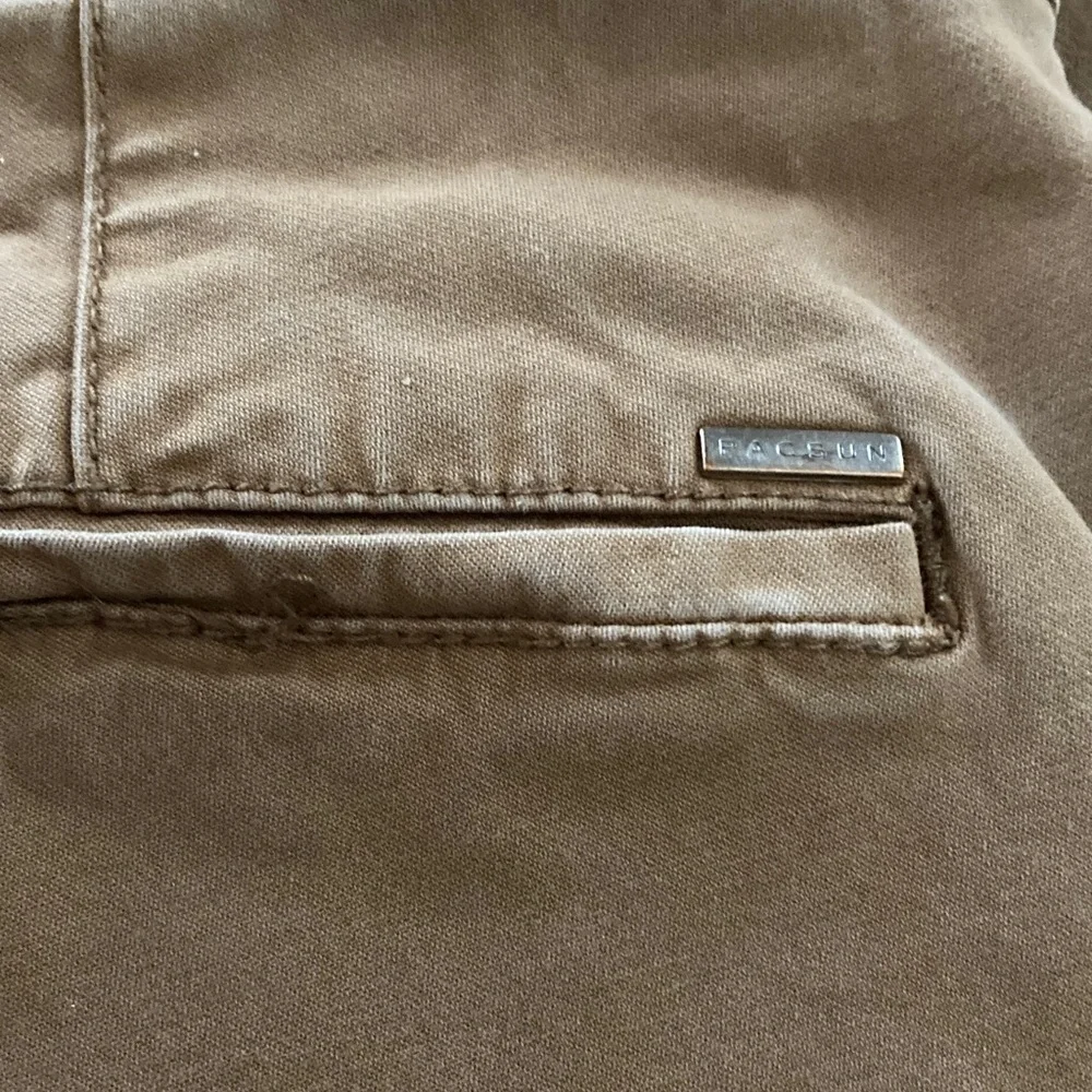 Pac Sun mens pants 34/30 tan khaki 4 pocket skinny straight leg cotton spandex